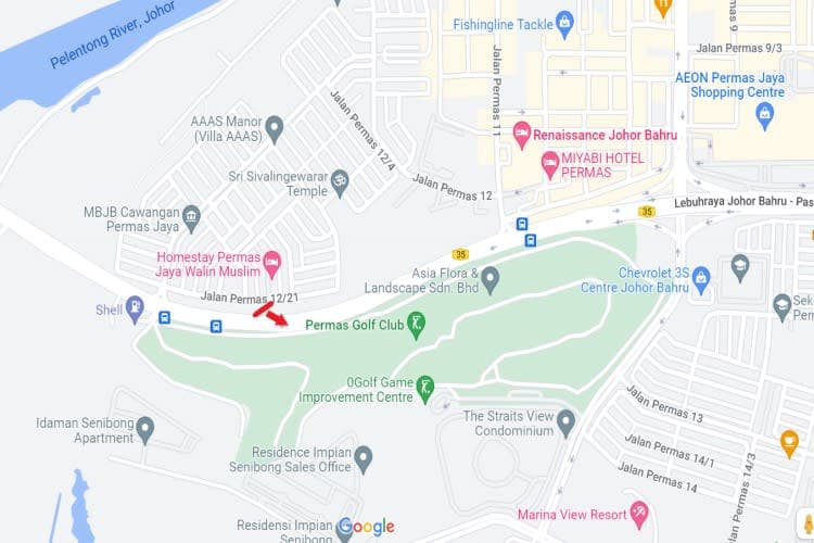 Map - Free Standing Billboard at JB East Coast Highway, Permas Jaya, Johor Bahru, Johor