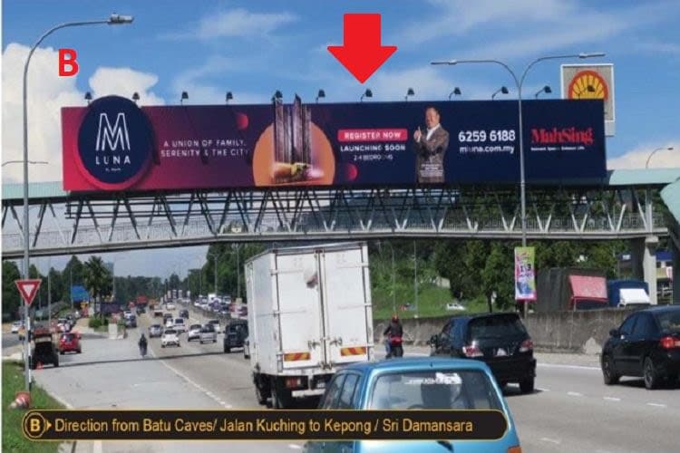Overhead Bridge Billboard at MRR2 Highway Expressway, Kepong, Kuala Lumpur