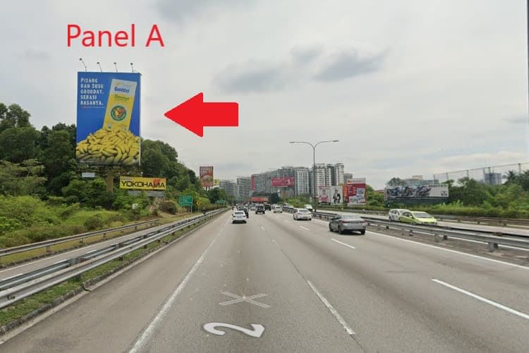 2 Sided Vertical Unipole Billboard at Federal Highway KM17.5-b, Shah Alam, Selangor (Subang Jaya Interchange)