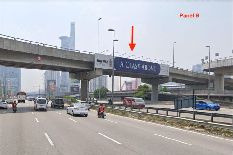 2 Sided Overhead Bridge Billboard at Federal Highway, Kuala Lumpur (Mid Valley)