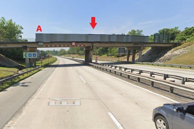 2 Sided Horizontal Overhead Bridge Billboard at NSE Highway KM338.95, Bidor, Perak