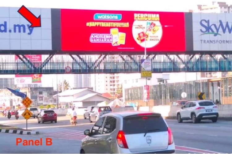 2 Sided Horizontal Digital Overhead Bridge Billboard at MRR2 Ampang Jaya, Kuala Lumpur