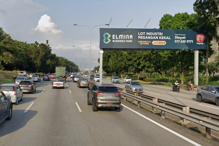 1 Sided Horizontal Mini Gantry Billboard at Federal Highway KM11.4, Shah Alam, Selangor