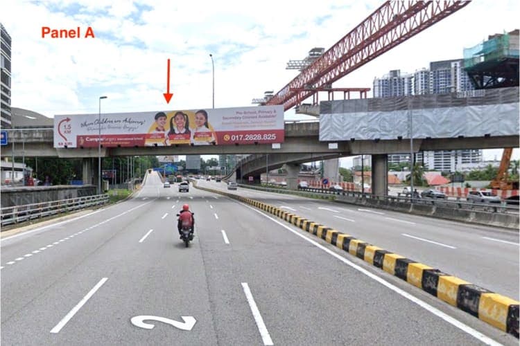 2 Sided Overhead Bridge Billboard at Federal Highway, Kuala Lumpur (near Mid Valley)