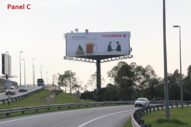 3 Sided Horizontal Unipole Billboard at KLIA Highway KMA8.0 / Jalan Pekeliling, Sepang, Selangor (near Mitsui Outlet Park)