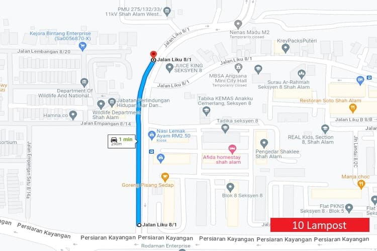 10 Sided Loose Street Buntings Billboard at Jalan Liku 8/1, Seksyen 8, Shah Alam, Selangor
