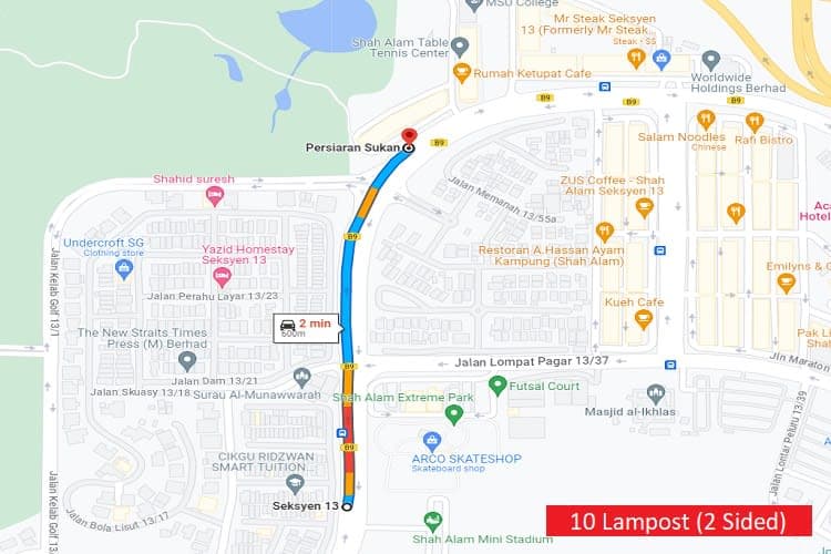 20 Panel Fixed Panel Street Bunting Billboard at Persiaran Sukan, Seksyen 13, Shah Alam, Selangor