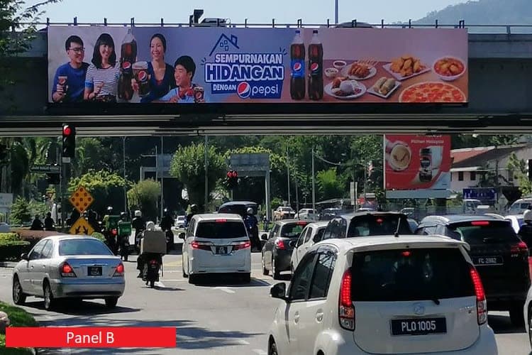 2 Panel Digital Overhead Bridge Billboard at Jalan Ayer Itam - Jejambat Masjid Negeri, Air Itam, Penang (near Wisma Panda Puteri)