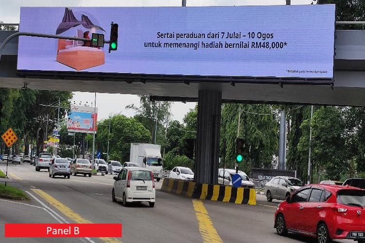 Digital Overhead Bridge Billboard at Jalan Masjid Negeri - SK Convent Green Lane, Jelutong, Penang