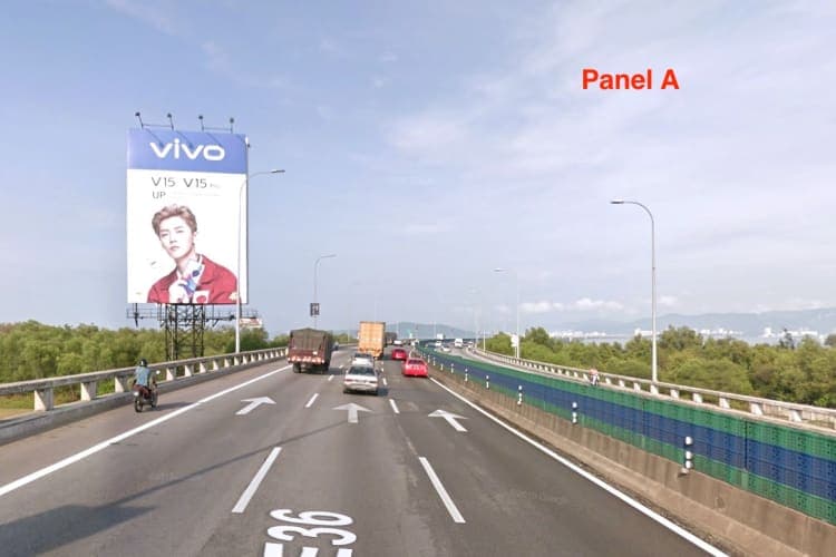 2 Sided Vertical Unipole Billboard at Penang 1st Bridge, Penang