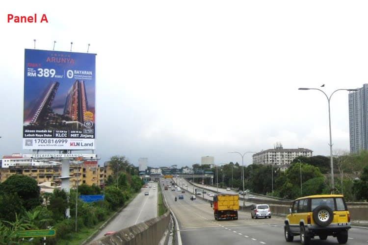 2 Sided Unipole Billboard at MRR2 Highway - Kepong, Kuala Lumpur