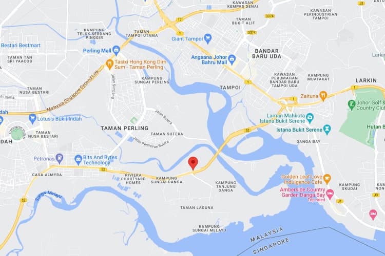 Map - Horizontal Unipole Billboard at Coastal Highway KM11.7 - Nusajaya, Johor Bahru, Johor