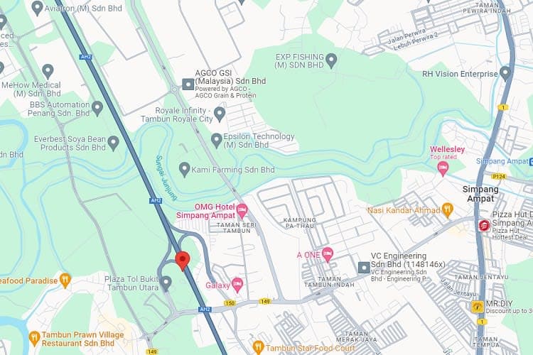 1 Sided Vertical Minipole Billboard at NSE KM 151.1 (SB), Simpang Ampat, Penang (near Plaza Tol Bukit Tambun)