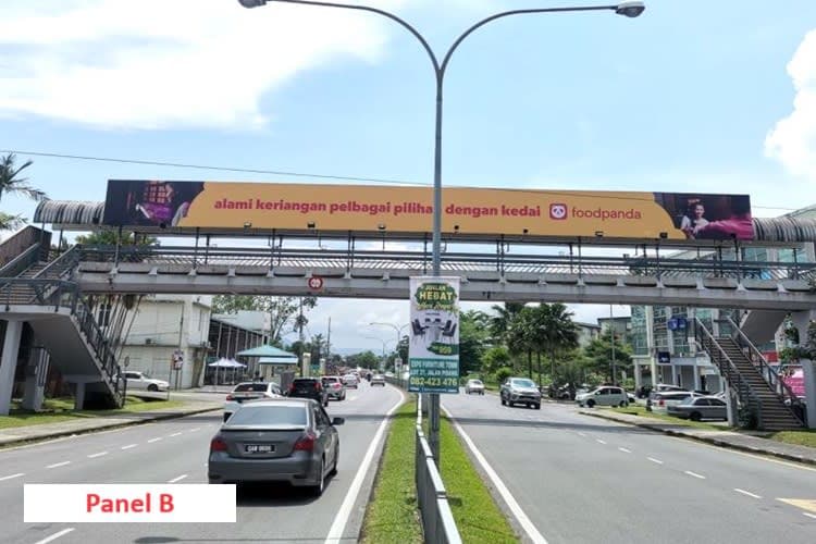 2 Sided Overhead Bridge Billboard at Jalan Green, Kuching, Sarawak (Near Wisma Saberkas)