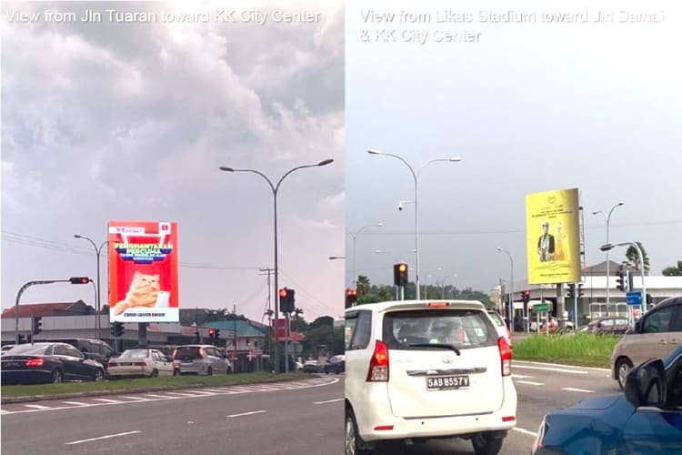 1 Panel Vertical Digital Screen Billboard at Jalan Damai / Jalan Tuaran, Likas, Kota Kinabalu, Sabah
