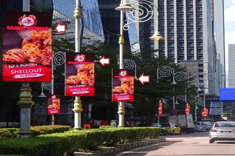 30 Panel Digital Street Bunting Billboard at Jalan Tun Sambanthan, Kuala Lumpur