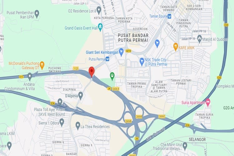 1 Sided Overhead Bridge Billboard at LDP Highway KM32.7, Seri Kembangan, Selangor (at Equine Interchange, towards Puchong)