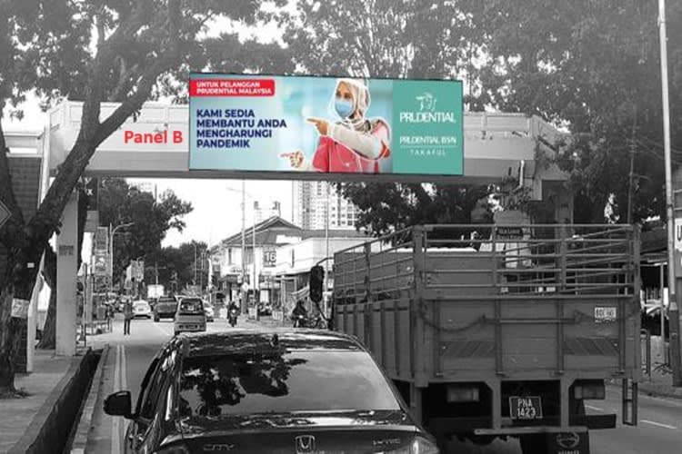 2 Sided Overhead Bridge Billboard at Jalan Jelutong, Jelutong, Penang (near Caltex)