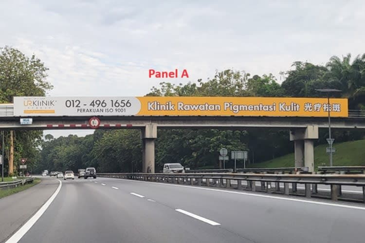 2 Sided Horizontal Overhead Bridge Billboard at NSE Highway KM308, Jeram, Perak