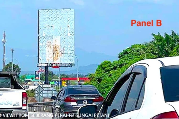 2 Sided Vertical Unipole Billboard at NSE Highway KM128.7, Butterworth, Penang