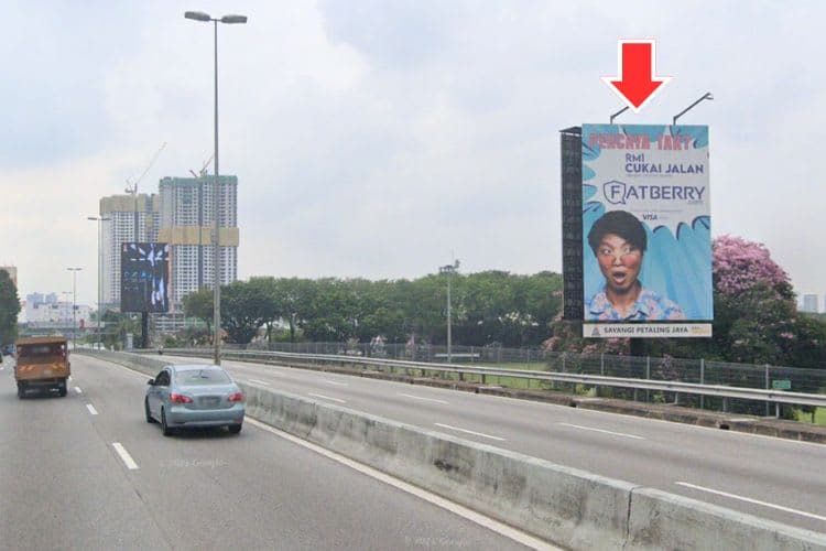1 Panel Vertical Minipole Billboard at LDP Highway KM14.25, Petaling Jaya, Selangor