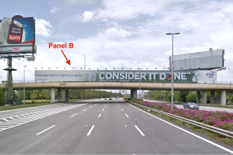 2 Sided Overhead Bridge Billboard at KLIA Highway KM8 / Flyover Jalan Perkeliling / Jalan LitarF1 Sepang, Sepang, Selangor (near Mitsui Outlet Park)