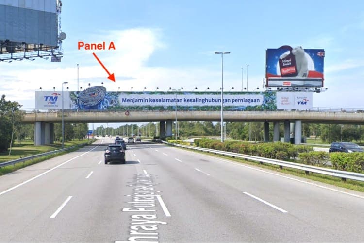 2 Sided Overhead Bridge Billboard at KLIA Highway KM8 / Flyover Jalan Perkeliling / Jalan LitarF1 Sepang, Sepang, Selangor (near Mitsui Outlet Park)