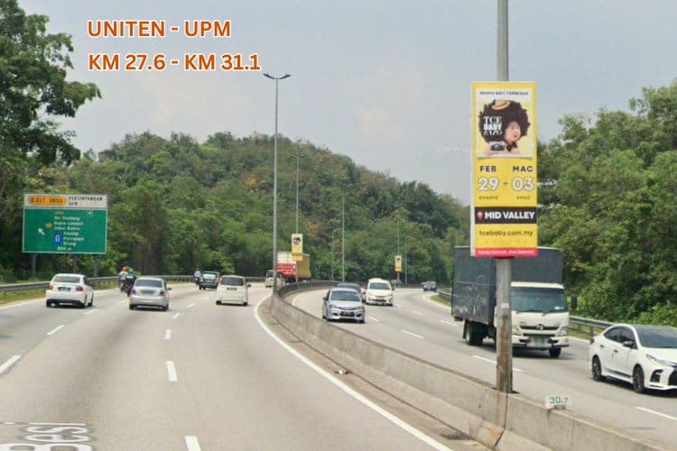 616 Panel Fixed Panel Street Bunting Billboard at Kajang-SILK Highway / Lebuhraya SILK, The Mines - Toll Sungai Long - Toll Bukit Kajang - UNITEN - UPM - Sungai Ramal - Exit Grand Saga, Selangor