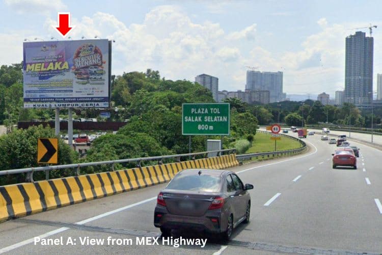 2 Sided Horizontal Twinpole Billboard at Sungai Besi Expressway / MEX, Salak South, Kuala Lumpur