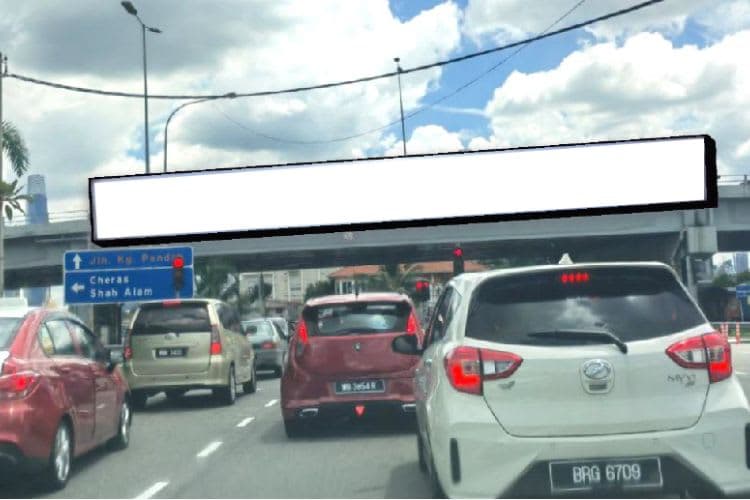1 Sided Overhead Bridge Billboard at Jalan Kanan 1, Kuala Lumpur (on flyover bridge MRR2 near Lotus Ampang)