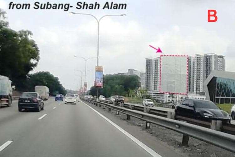 2 Sided Vertical Unipole Billboard at Federal Highway KM14, Shah Alam, Selangor (at Seksyen 13 near Aeon Mall Shah Alam)