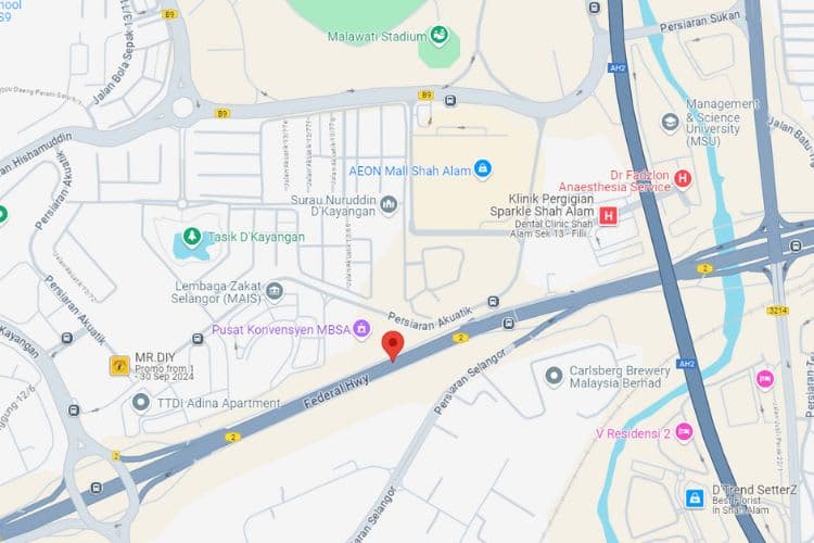 2 Sided Vertical Unipole Billboard at Federal Highway KM14, Shah Alam, Selangor (at Seksyen 13 near Aeon Mall Shah Alam)