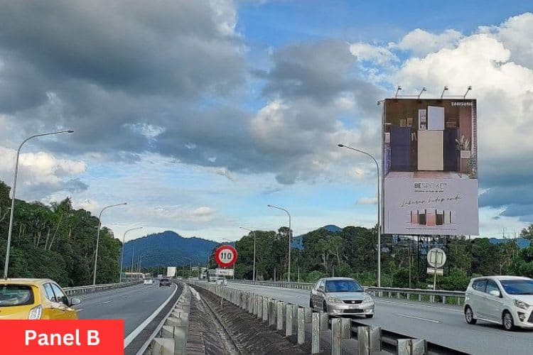 2 Sided Vertical Unipole Billboard at NSE KM 223, Taiping, Perak