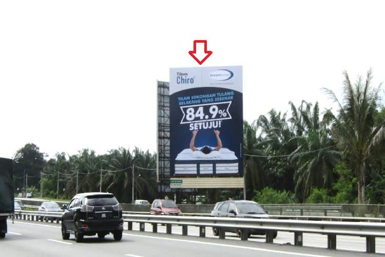 1 Sided Vertical Minipole Billboard at NSE Highway KM87.2, Ayer Hitam, Johor (SB off-side)