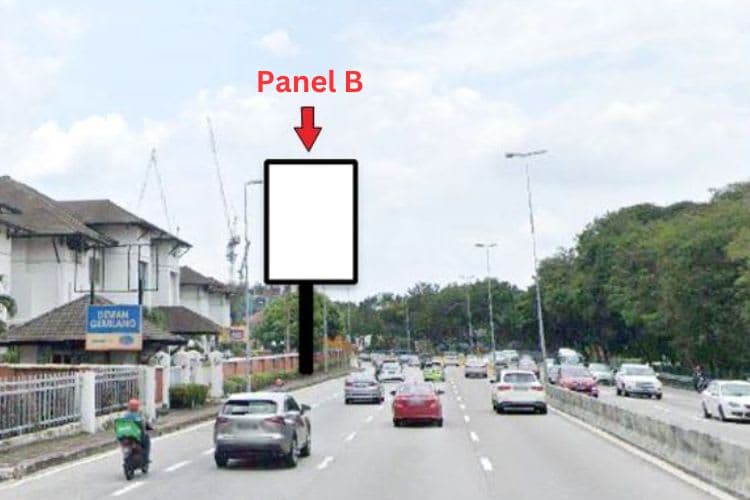 2 Sided Vertical Unipole Billboard at LDP Highway KM13.7, Petaling Jaya, Selangor (near Yayasan Felda)