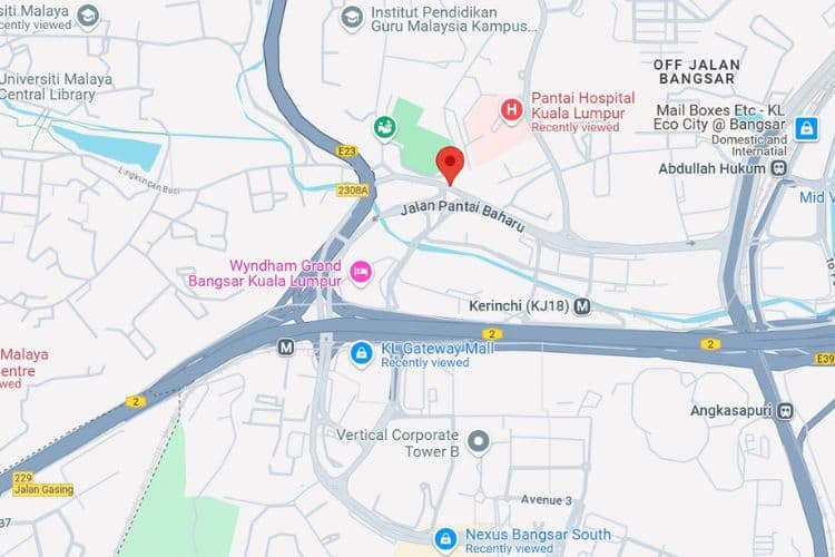 Map - Vertical Minipole Billboard at Jalan Pantai Baharu, Kuala Lumpur (near University Malaya)