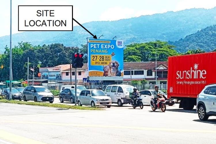 1 Sided Minipole Billboard at Jalan Air Itam, George Town, Penang (to Chung Ling Private School)