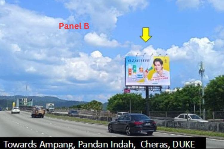 2 Sided Horizontal Unipole Billboard at MRR2 Highway KM19.9, Taman Melawati, Ampang Jaya, Kuala Lumpur
