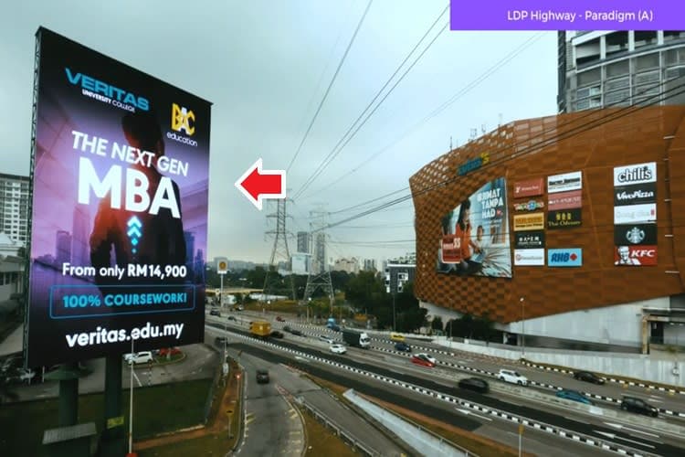1 Panel Vertical Digital Screen Billboard at LDP Highway – Paradigm, Petaling Jaya, Selangor (A)