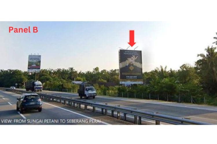 2 Sided Vertical Minipole Billboard at NSE Highway KM 121.4, Kepala Batas, Penang (near Bertam Interchange)
