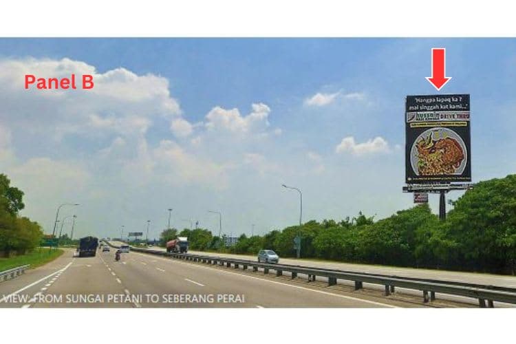 2 Sided Vertical Unipole Billboard at NSE KM 128.7, Butterworth, Penang