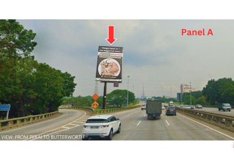 2 Sided Vertical Unipole Billboard at NSE KM137.7, Perai, Penang (near Penang 1st Bridge Toll Plaza)