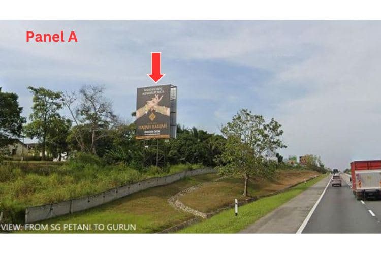 2 Sided Vertical Minipole Billboard at NSE Highway KM 94.5, Sungai Lalang, Kedah (between Sungai Petani - Gurun)