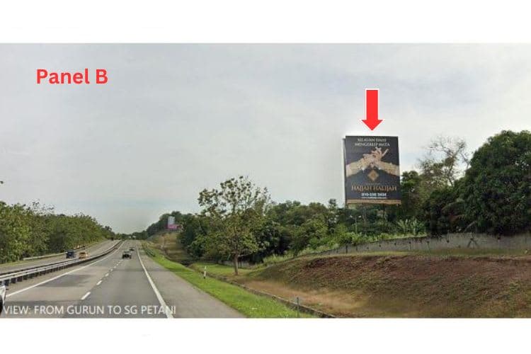 2 Sided Vertical Minipole Billboard at NSE Highway KM 94.5, Sungai Lalang, Kedah (between Sungai Petani - Gurun)