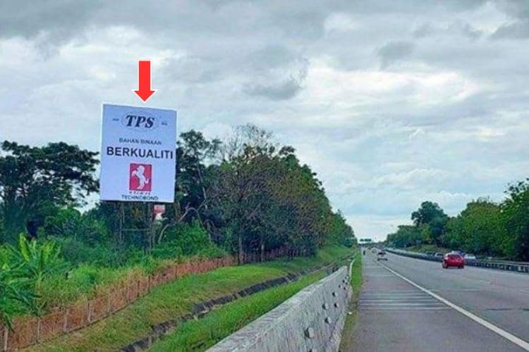 1 Sided Vertical Minipole Billboard at NSE Highway KM 105.7, Sungai Petani, Kedah