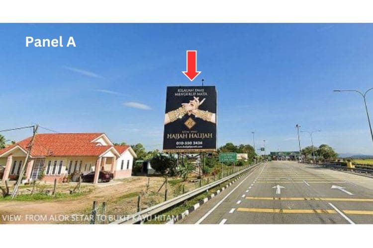 2 Sided Vertical Minipole Billboard at NSE Highway KM 41.2, Alor Setar, Kedah (near Hutan Kampung Toll Plaza)