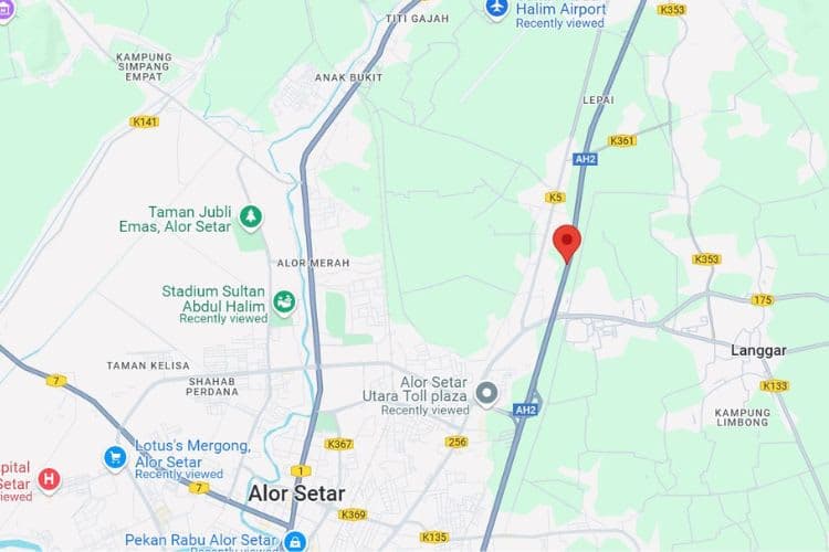 2 Sided Vertical Minipole Billboard at NSE Highway KM 41.2, Alor Setar, Kedah (near Hutan Kampung Toll Plaza)