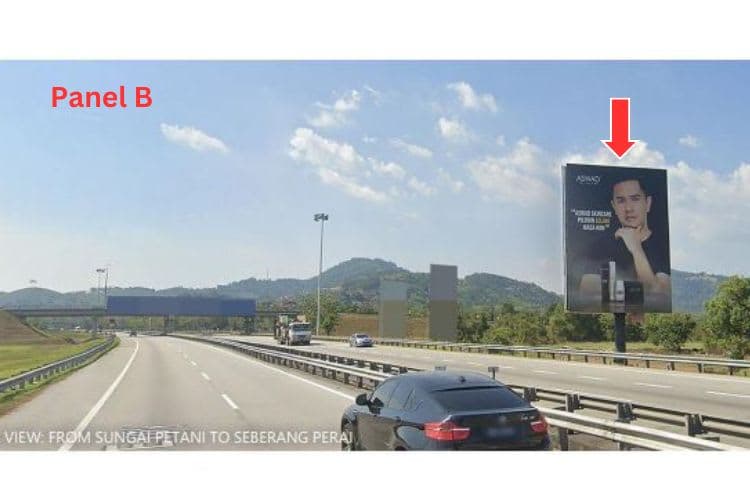 2 Sided Vertical Minipole Billboard at NSE Highway KM 175.6, Bandar Baharu, Kedah (near Bandar Baharu Toll Plaza)