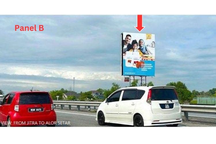2 Sided Vertical Minipole Billboard at NSE Highway KM 37.2, Kepala Batas, Kedah