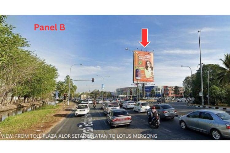 2 Sided Vertical Unipole Billboard at Sultanah Bahiyah Highway, Alor Setar, Kedah